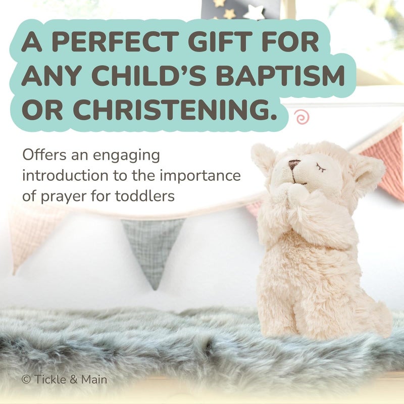 Tickle & Main Catholic Baptism Gift Set - 2-Pc White Presentation Box - Interactive Prayer Lamb & Baby’s First Prayer Book - Christening Gifts for Boys & Baby Girls Ages 2+ - Image 5